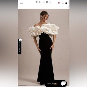 Club L London Black Velvet Maxi with Satin Trim